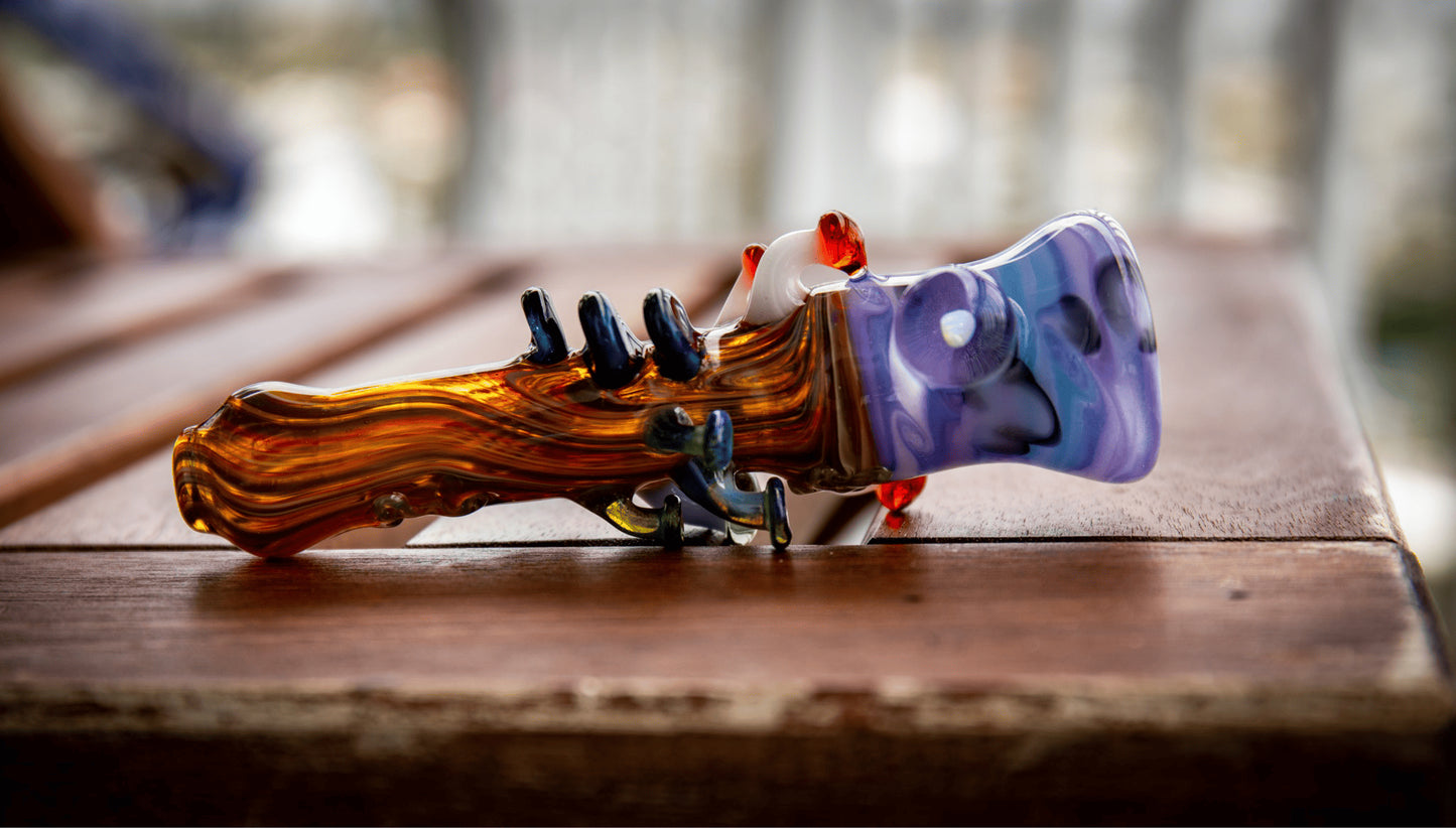 sophisticated art piece - Cloud and Shroom Chillum (B) by Gnarla Carla (2022 Release)