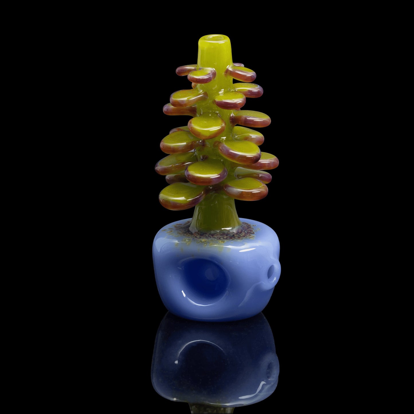 heady design of the Jade Plant Hand Pipe (A) by Gnarla Carla (2022 Release)