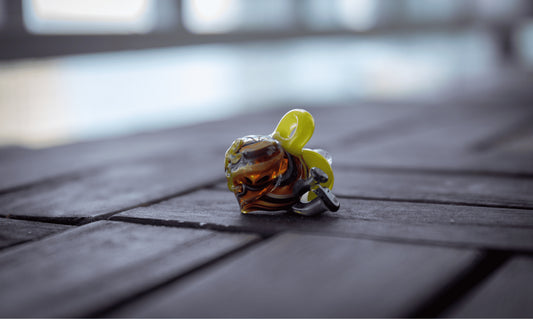 heady glass pendant - Shroomy Peach Log Pendant (D) by Gnarla Carla (2022 Release)