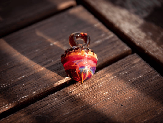 artisan-crafted glass pendant - Acorn Pendant (O) by Gnarla Carla (2022 Release)