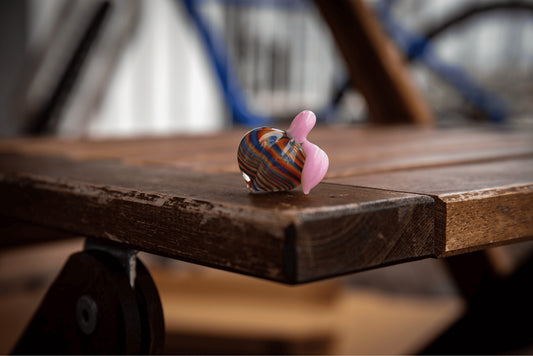 hand-blown glass pendant - Rainbow Peach Pendant (F) by Michael Shea x Gnarla Carla (2022 Release)