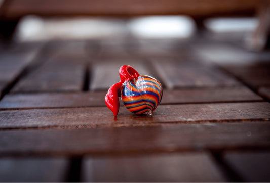 meticulously crafted glass pendant - Rainbow Peach Pendant (G) by Michael Shea x Gnarla Carla (2022 Release)