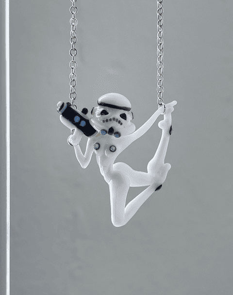 artisan-crafted glass pendant - Solo Storm Trooper Pendant by Sibelley (Cyber Punks 2022 Release)