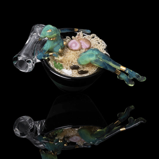 hand-blown glass pendant - Collab Ramen Girl Pendant by Sibelley x Dojo Glass (Cyber Punks 2022 Release)