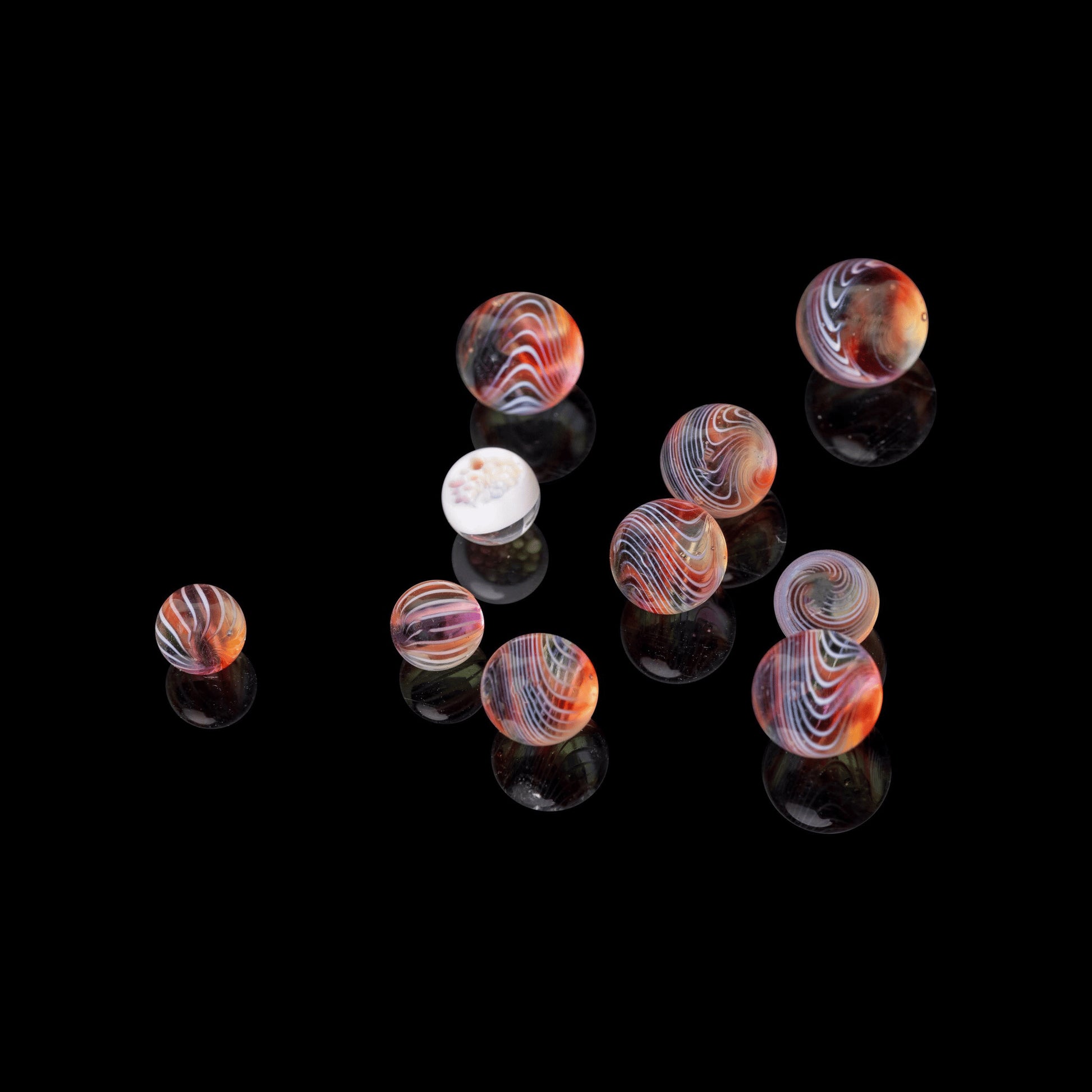 hand-blown art piece - Solo Pearls by Karma Glass (Rainbow Equinox 2022)