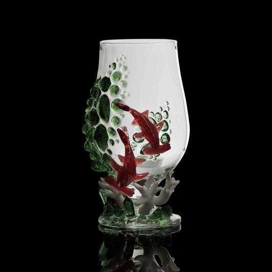 luxurious design of the Aquatic Crystals Tulip Cup by Liz Wright x Northern Waters Glass (SCOPE 2022)