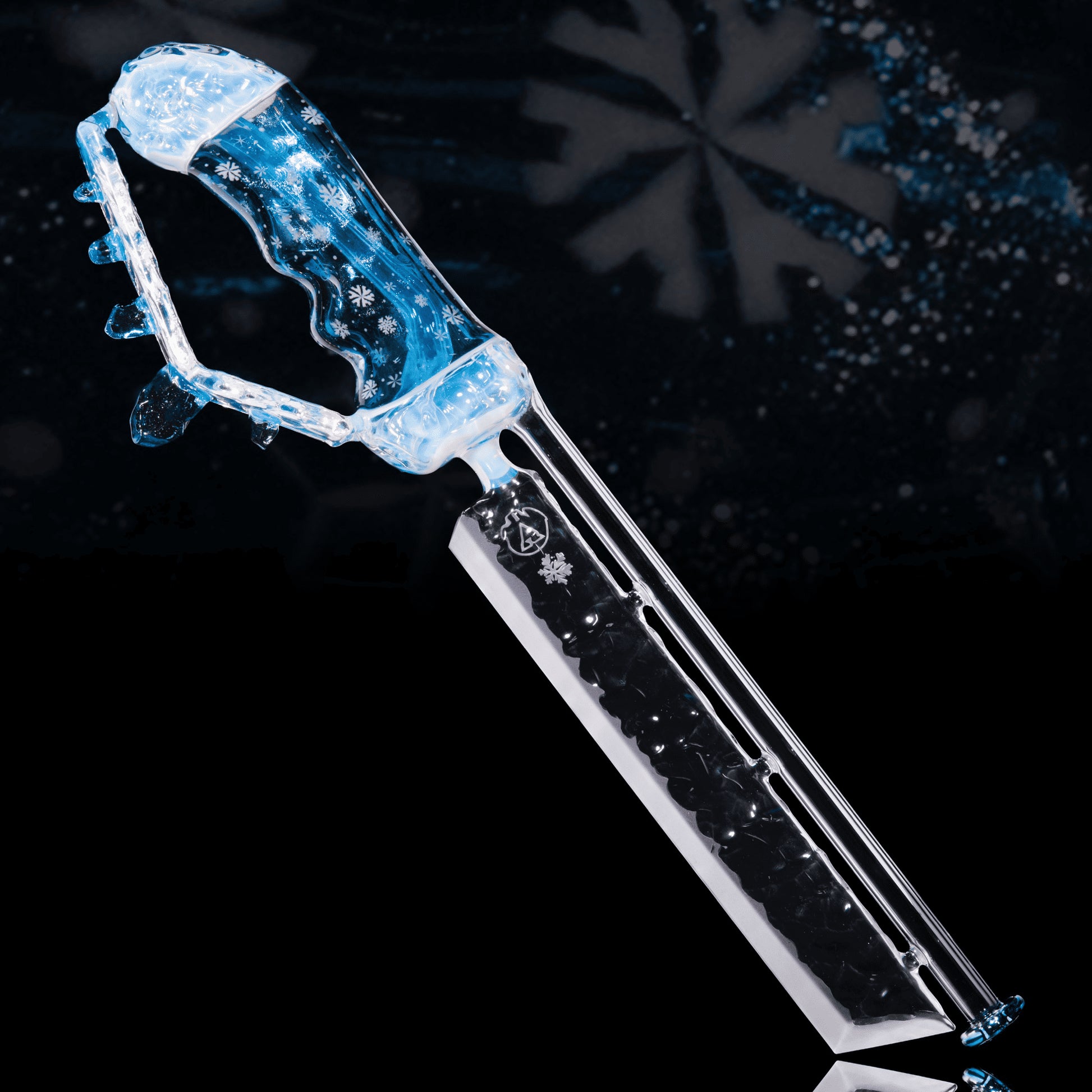 hand-blown art piece - Blizzard Short Sword by Chaka Glass x Mad Machete Matt