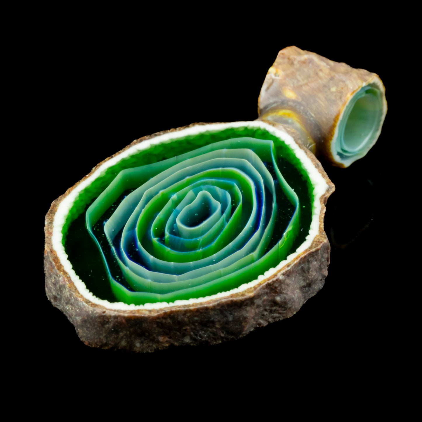 Green and Purple Stone Agate Slice by Green T (2024)