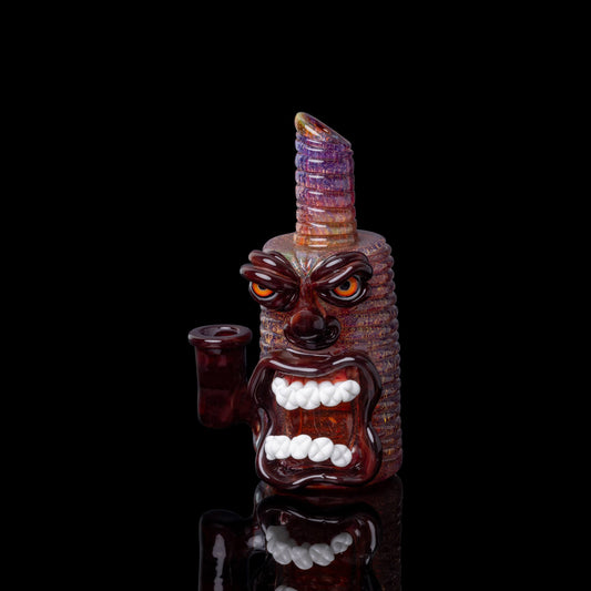 heady art piece - Full Face: Dichro over Amber Purple w/ Dark Ruby Face by FrostysFresh (2023)