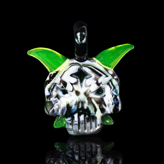 Carved Ion UV Skull Pendant (B) by Fefee Glass (Hikari No Kakera 2025)