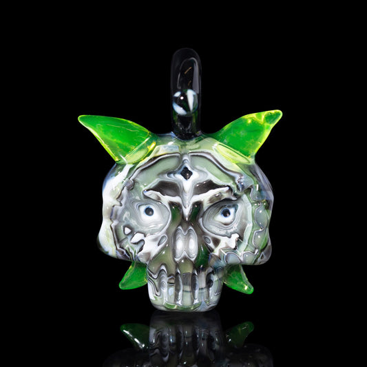 Carved Ion UV Skull Pendant (A) by Fefee Glass (Hikari No Kakera 2025)