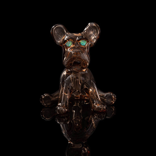 artisan-crafted design of the Sienna Brown Mini Frenchie Rig w/ Opal Eyes by Swanny (2023)