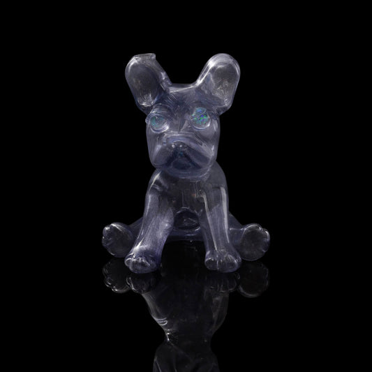 meticulously crafted design of the Blue Satin Mini Frenchie Rig w/ Opal Eyes by Swanny (2023)