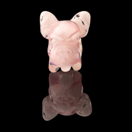 heady glass pendant - Transparent Pink Over Star White Frenchie Pendant by Swanny (2023)