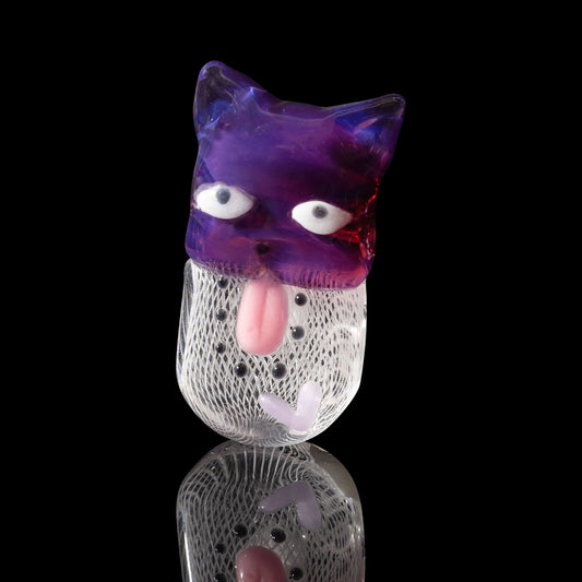 artisan-crafted glass pendant - Kiwi Kitty Pendant by Blue Soldier x Sakibomb (2023)