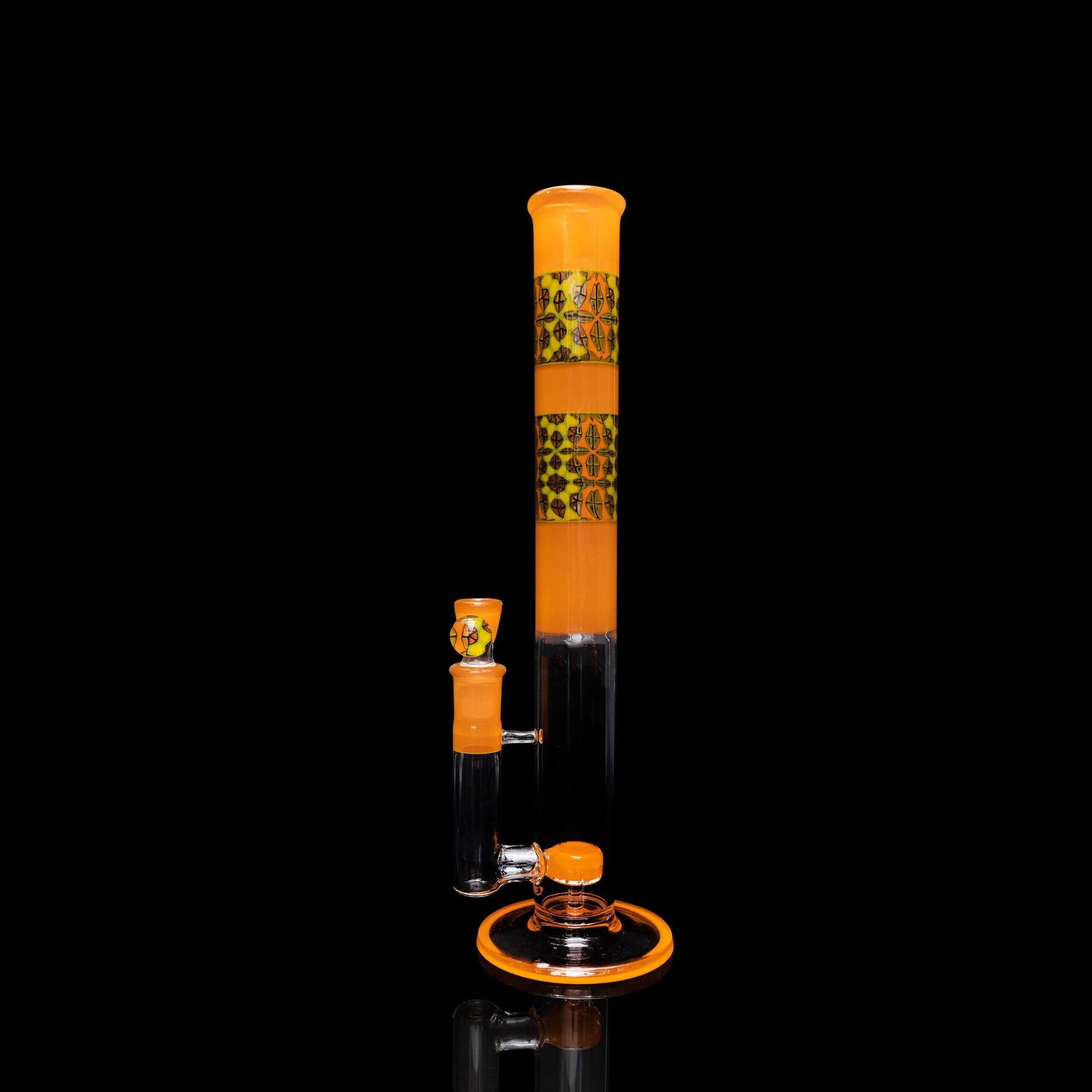 artisan-crafted art piece - 15” Orange Millie Straight Tube by Gobs Glass (2023 Release)