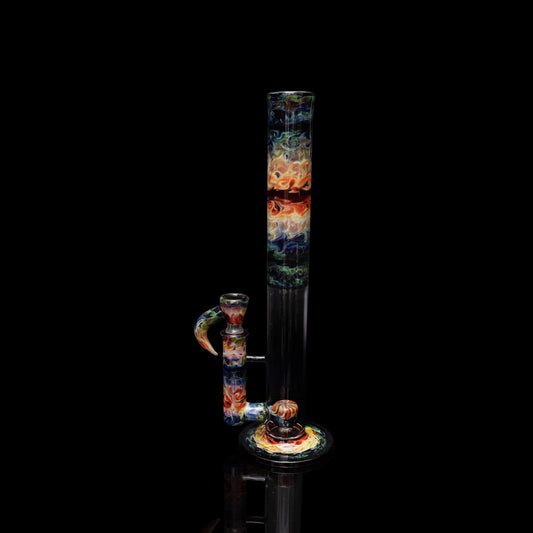 hand-blown art piece - 15” Multicolor Chaos Straight Tube by Gobs Glass (2023 Release)