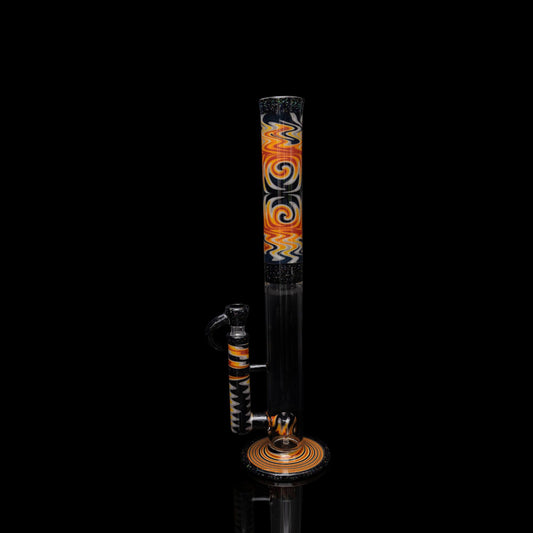 sophisticated art piece - 17” Black WigWag Straight Tube by Gobs Glass (2023 Release)