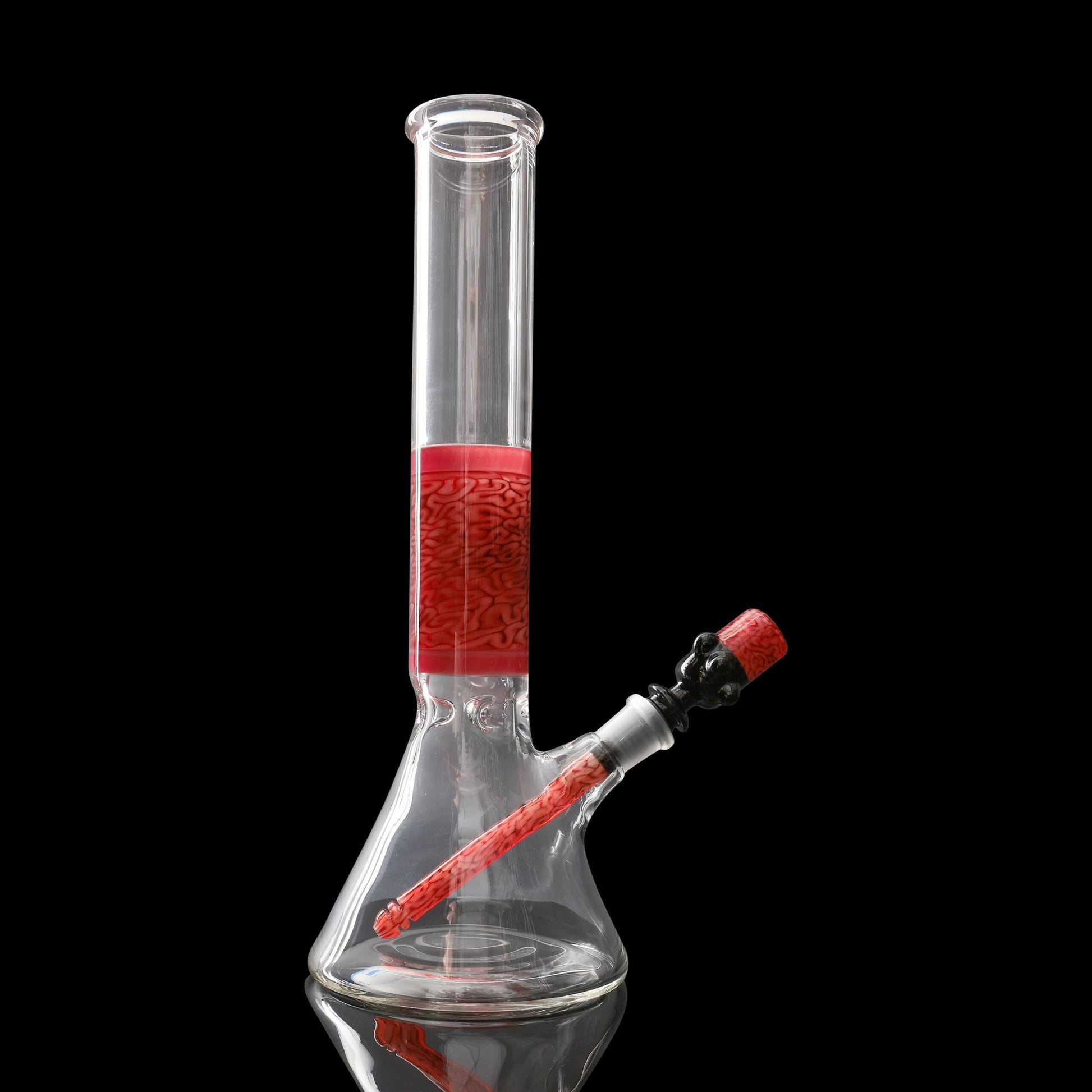 hand-blown art piece - Red Beaker Tube (A) By Algae