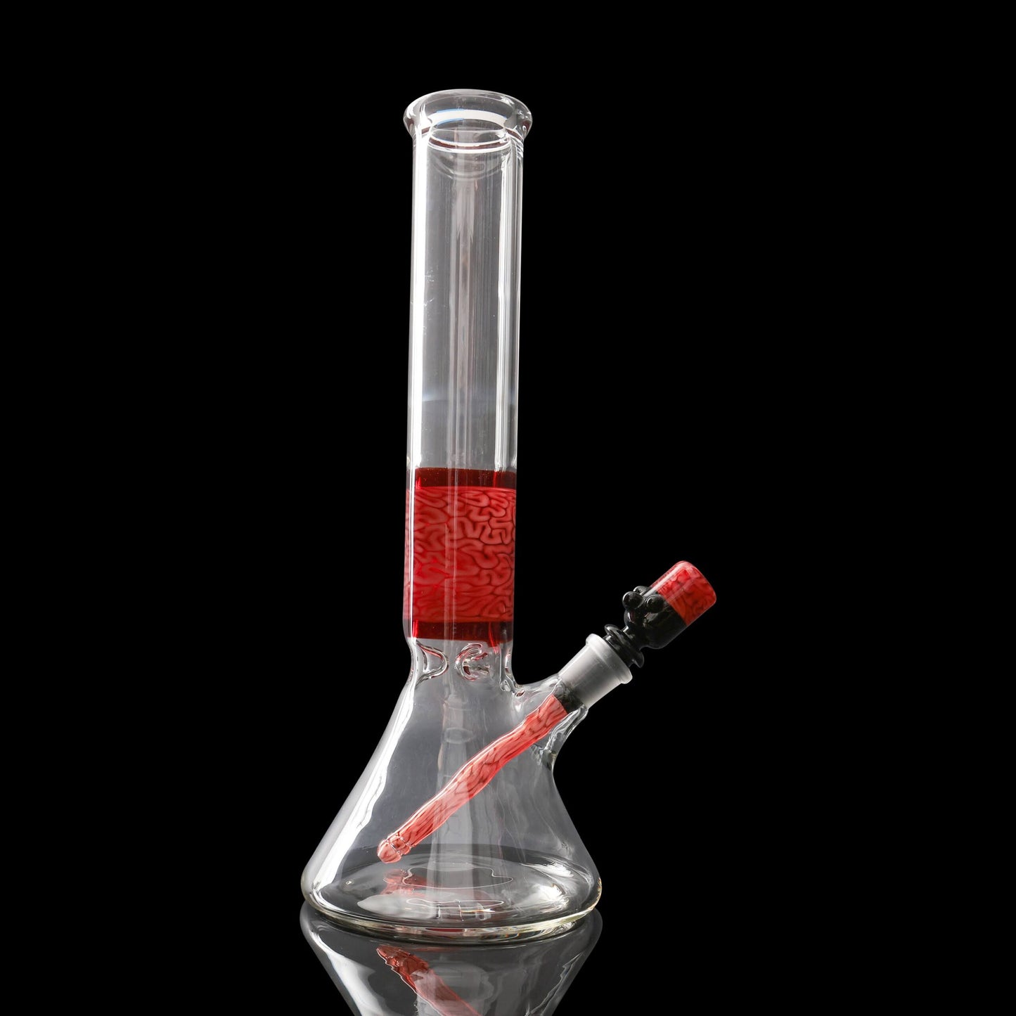 heady art piece - Red Beaker Tube (B) By Algae