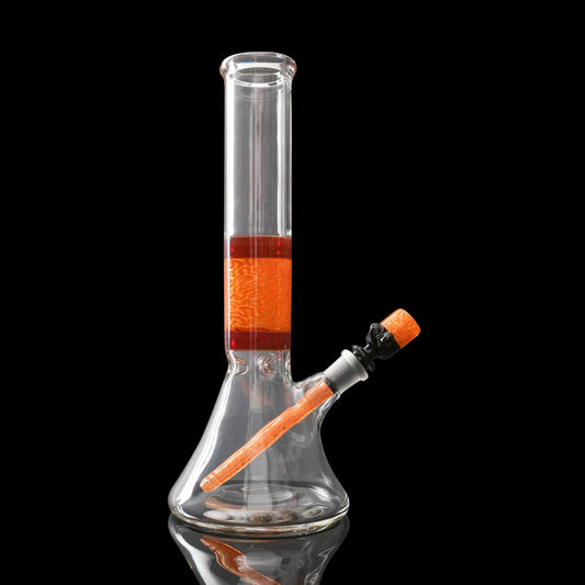 hand-blown art piece - Orange Beaker Tube By Algae