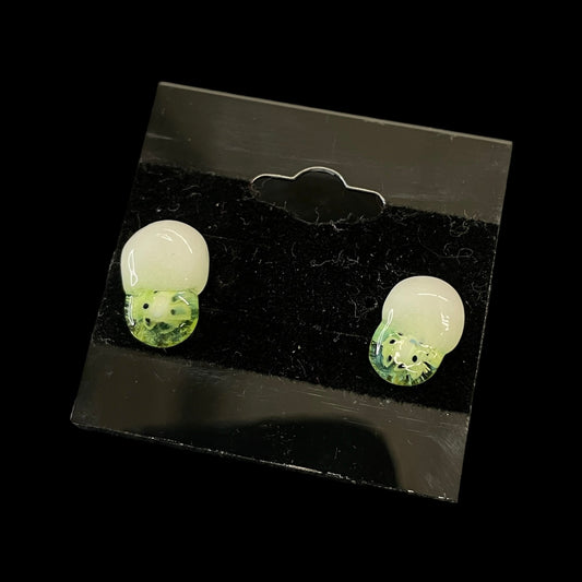 UV Reactive Kiwi Earrings (A) by Sakibomb