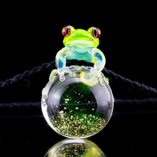 Kengtaro x Nokki Shinya Frog on UV earth viewed from the moon pendant