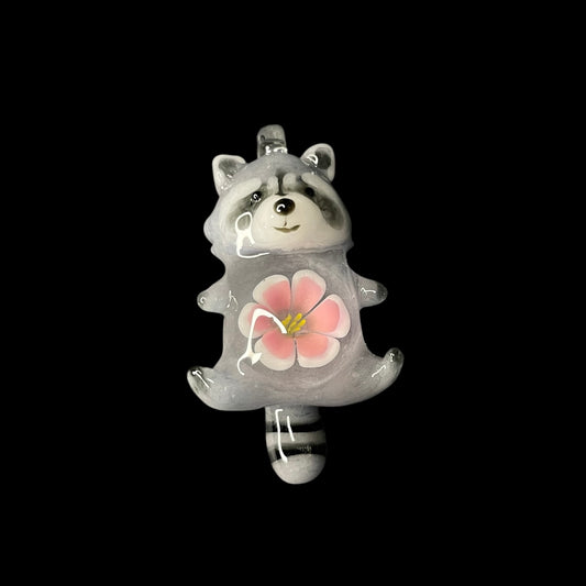 Flower Implosion Raccoon Pendant by Azusa Glass (Hikari No Kakera 2025)