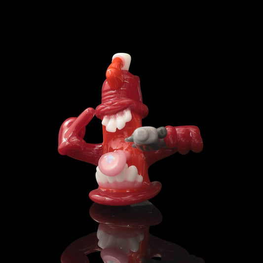 hand-blown glass pendant - Red Heady Pendant by GlassHole (2023)