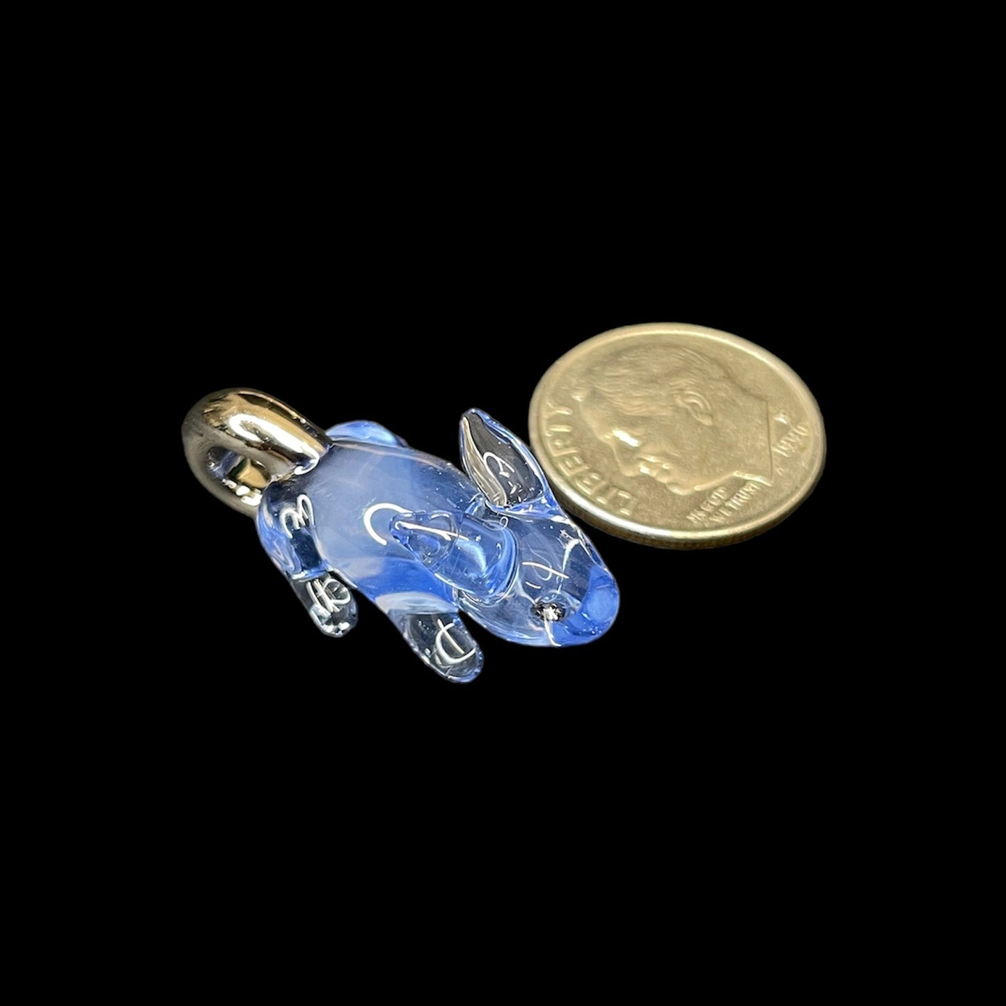 Sky Blue Rabbit With Silver Hoop Pendant by Sibelley (2023)