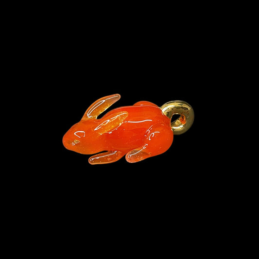 Orange Rabbit With Gold Hoop Pendant by Sibelley (2023)