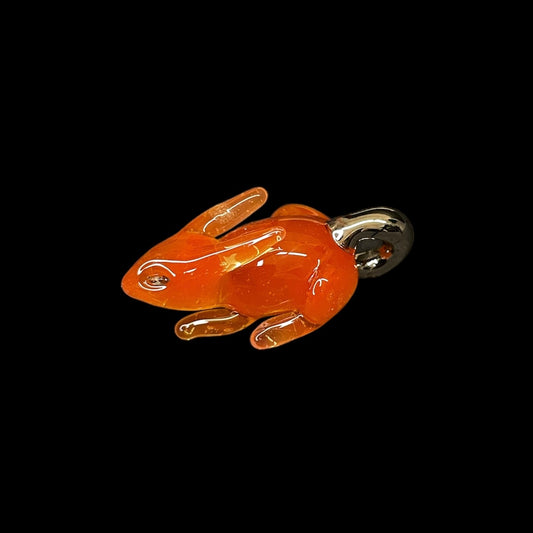 Orange Rabbit With Silver Hoop Pendant by Sibelley (2023)