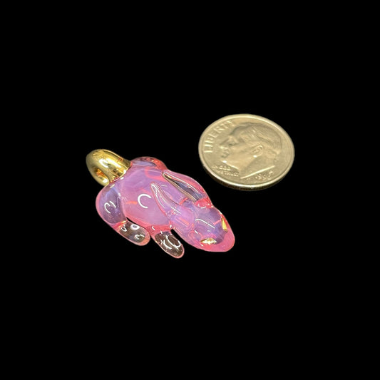 Pink Rabbit With Gold Hoop Pendant by Sibelley (2023)