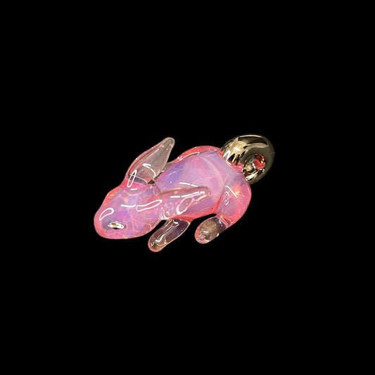 Pink Rabbit With Silver Hoop Pendant by Sibelley (2023)