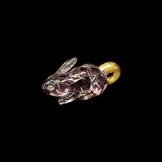 Purple Rabbit With Gold Hoop Pendant by Sibelley (2023)