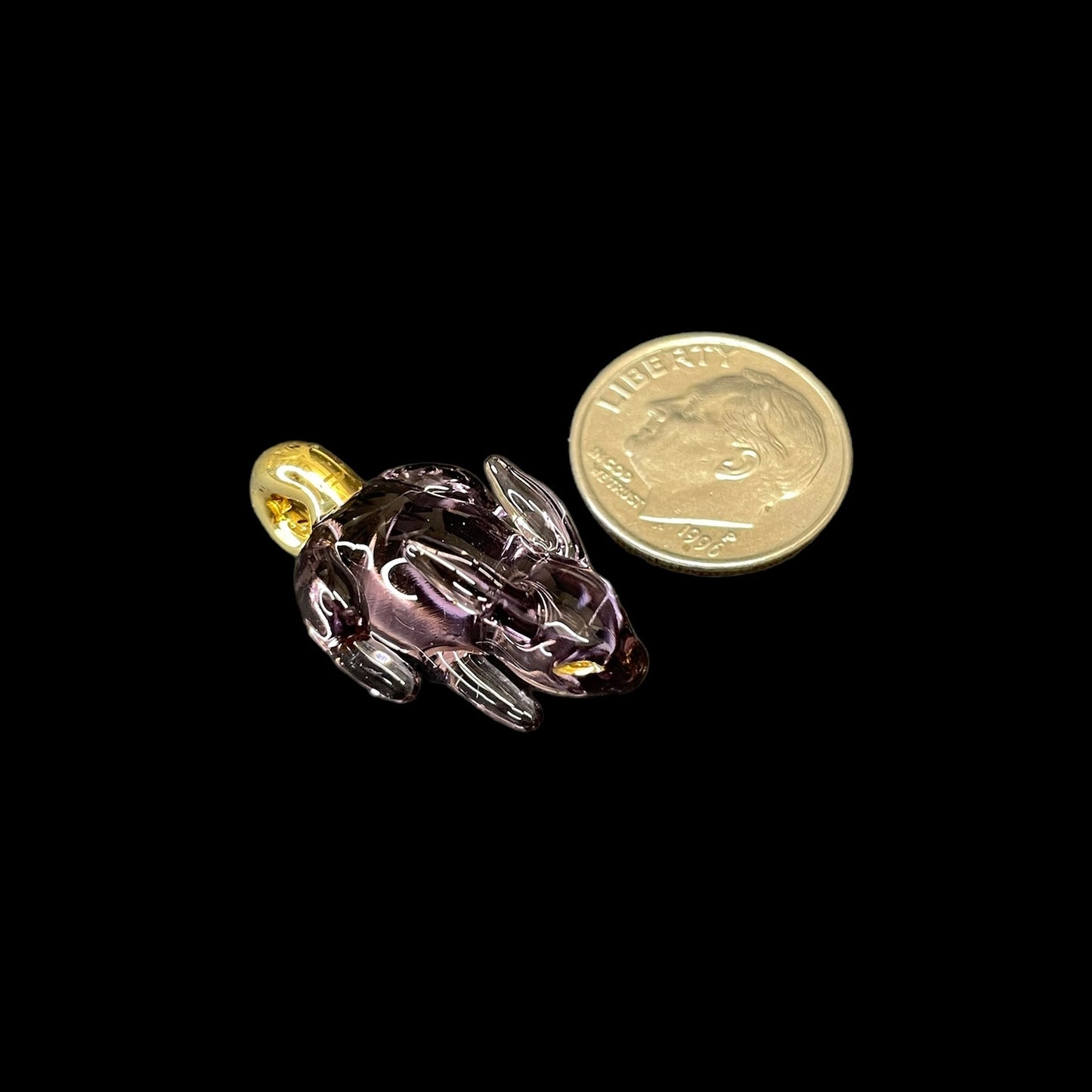 Purple Rabbit With Gold Hoop Pendant by Sibelley (2023)