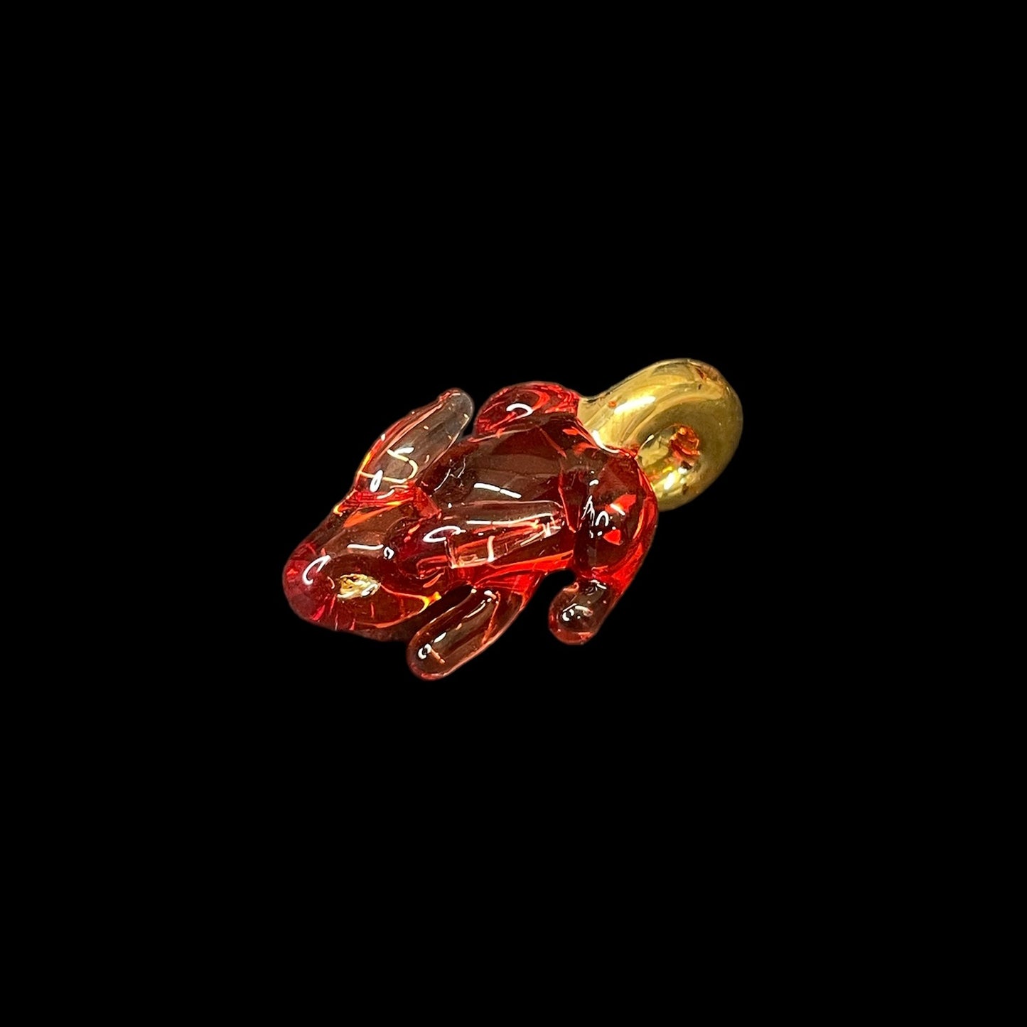 Red Rabbit With Gold Hoop Pendant by Sibelley (2023)