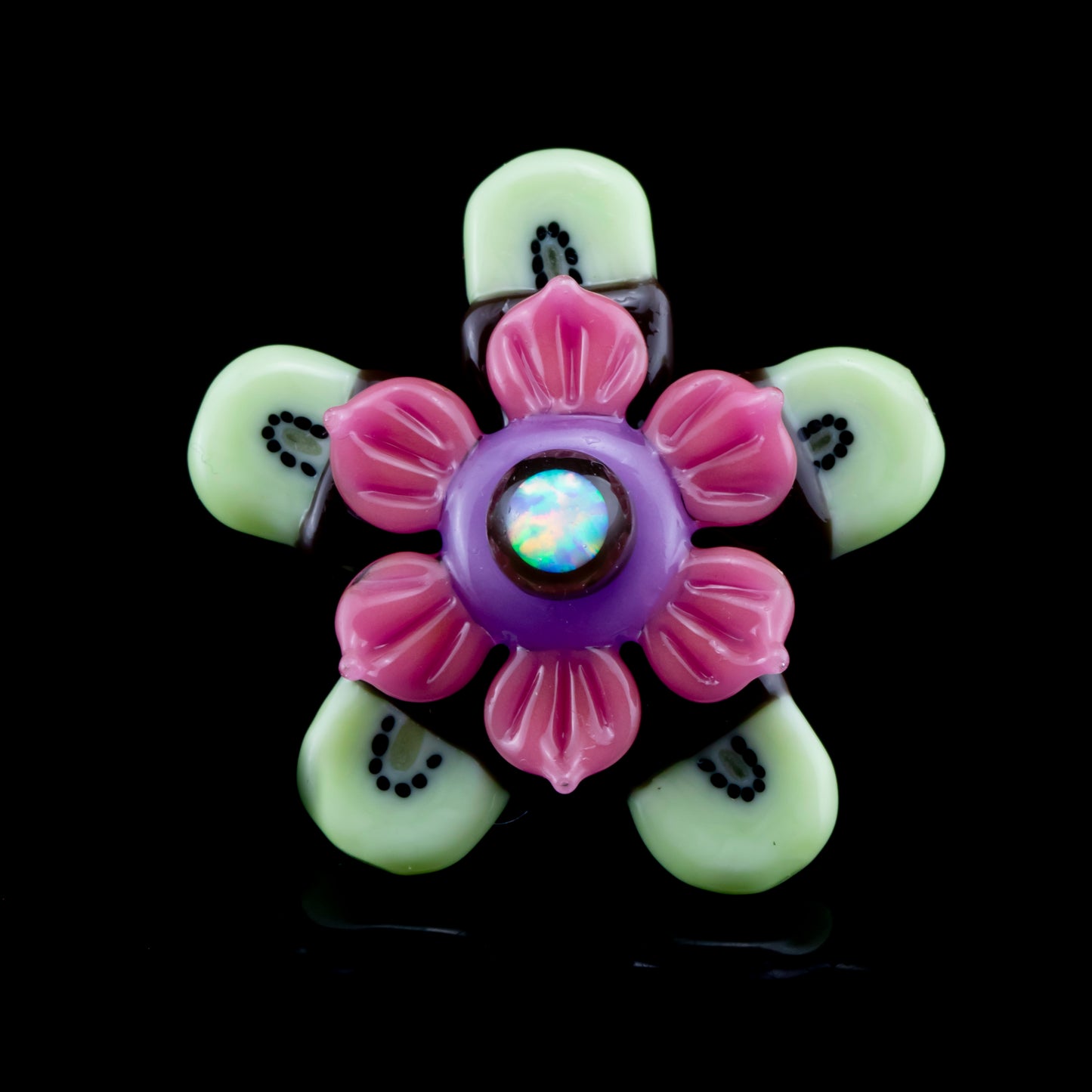 Kiwi Spinner Pendant by Sakibomb x Mars Glassworks (2024)