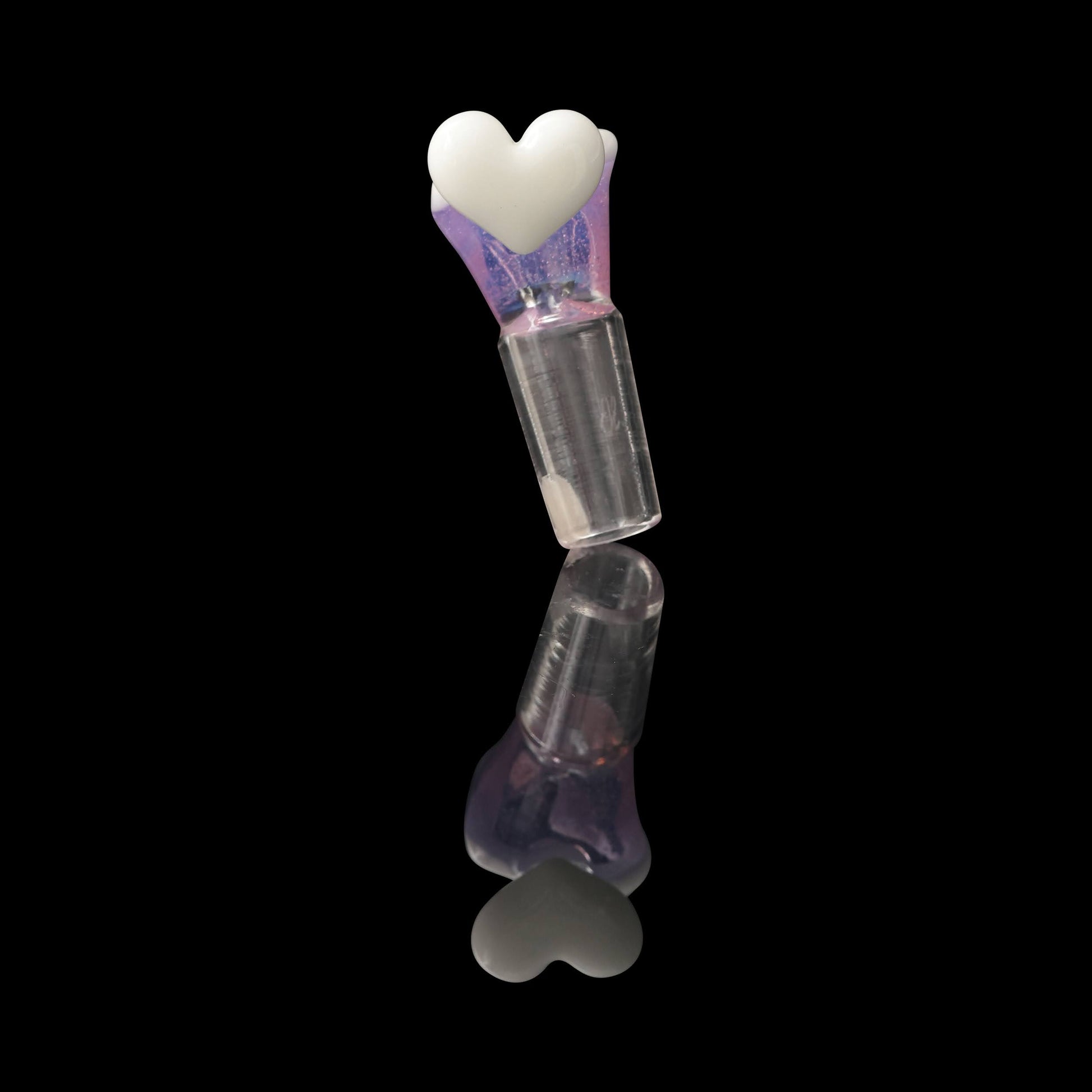 heady art piece - Purple with White Lip 14mm Male Love (A) Slide by Sakibomb (2023)