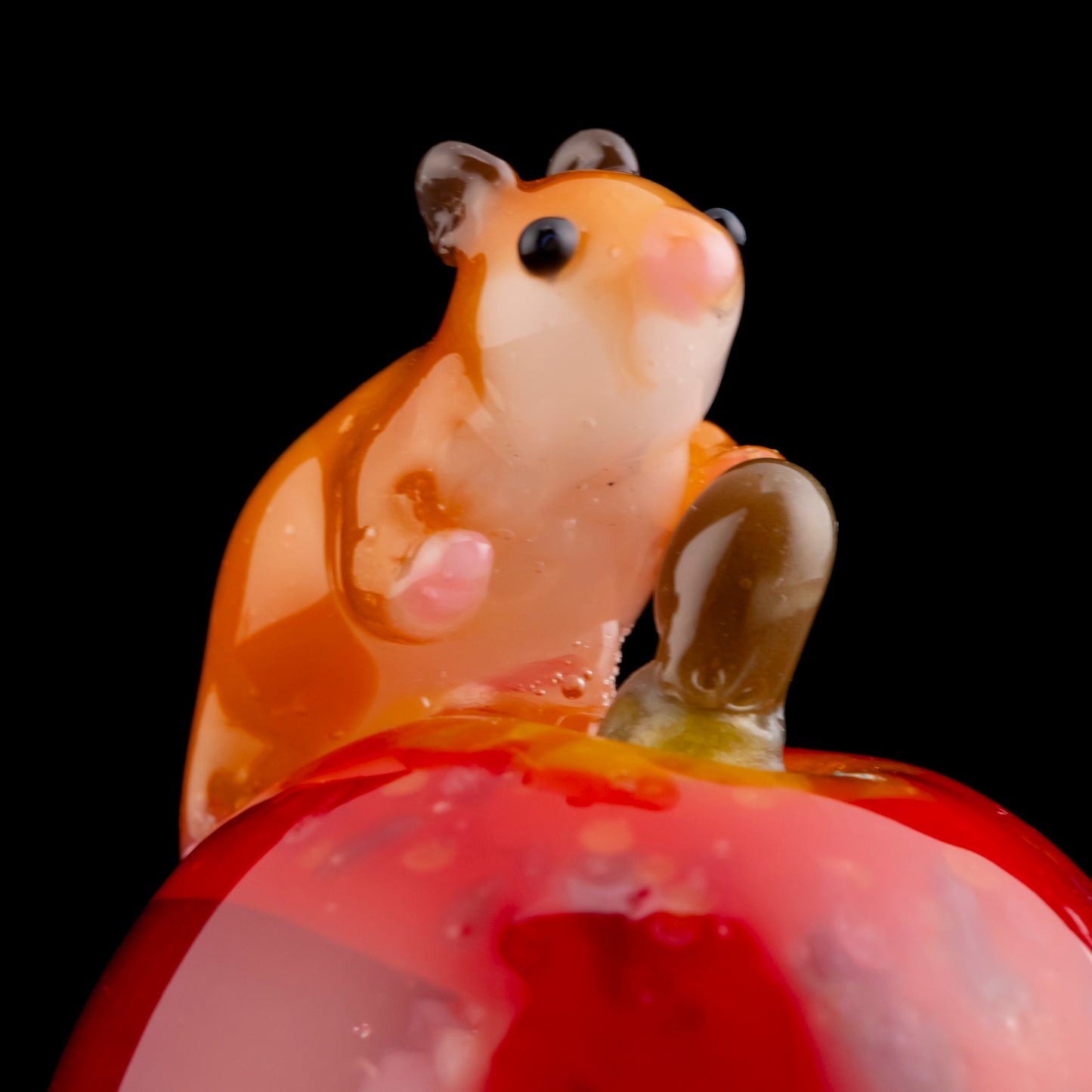 Hamster and Apple Paperweight by Tomomi Handa