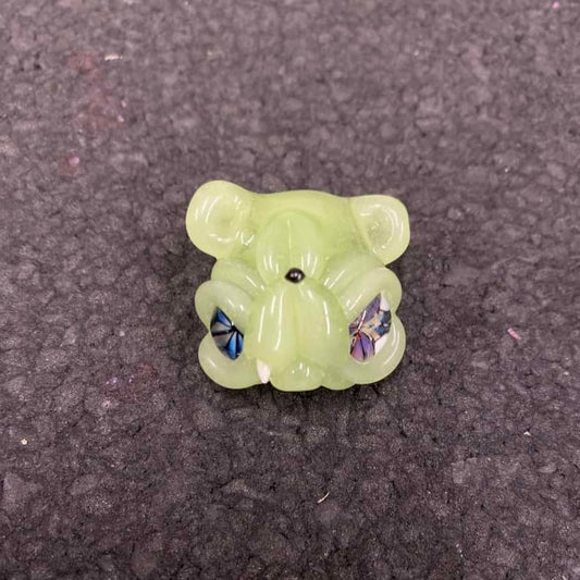 meticulously crafted glass pendant - Snaggle Tooth Teddy Pendant (B) by Casto (Trinkets & Tokens 2022)