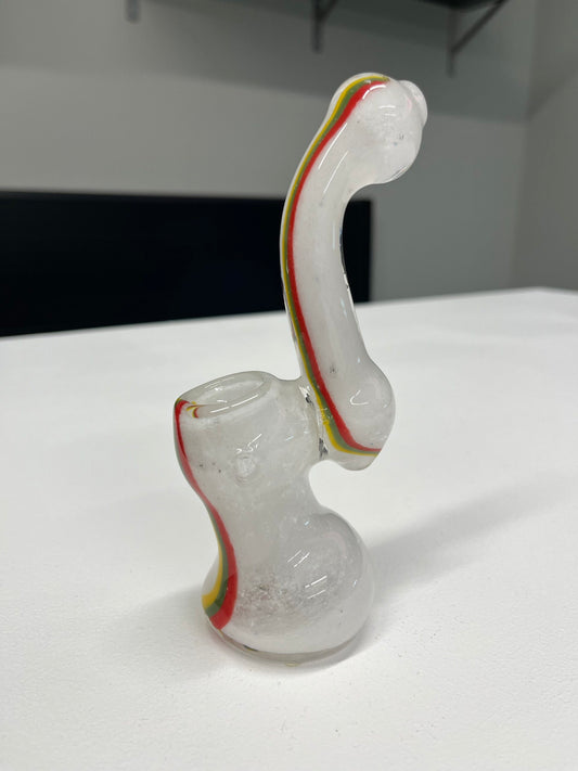 luxurious design of the Rasta Stripe Fritted Bubbler