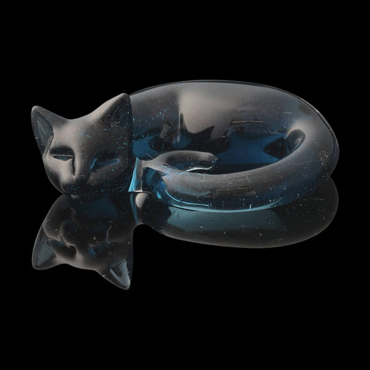 luxurious glass pendant - UV Atomic Stardust Regular Sleeping Kitty Pendant by Spiller Woods (2023)