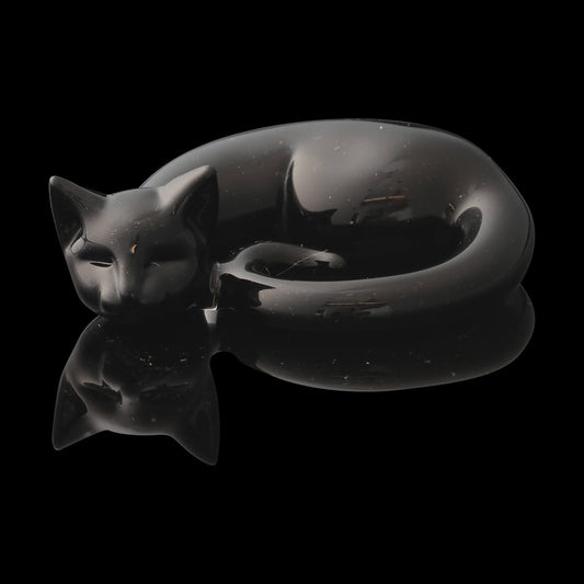 artisan-crafted glass pendant - Galaxy Black Large Sleeping Kitty Pendant by Spiller Woods (2023)