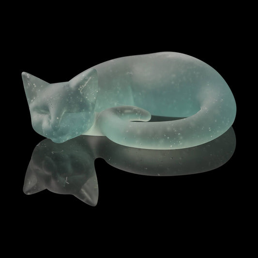 hand-blown glass pendant - CFL Frosted Siriusly Small/Regular Sleeping Kitty Pendant by Spiller Woods (2023)