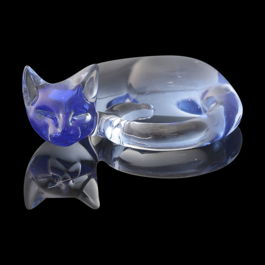 artisan-crafted glass pendant - UV Blue Dreamingo Mini Sleeping Kitty Pendant by Spiller Woods (2023)