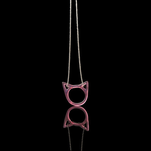 luxurious glass pendant - Tela Magenta Kitty Face Pendant by Spiller Woods (2023)