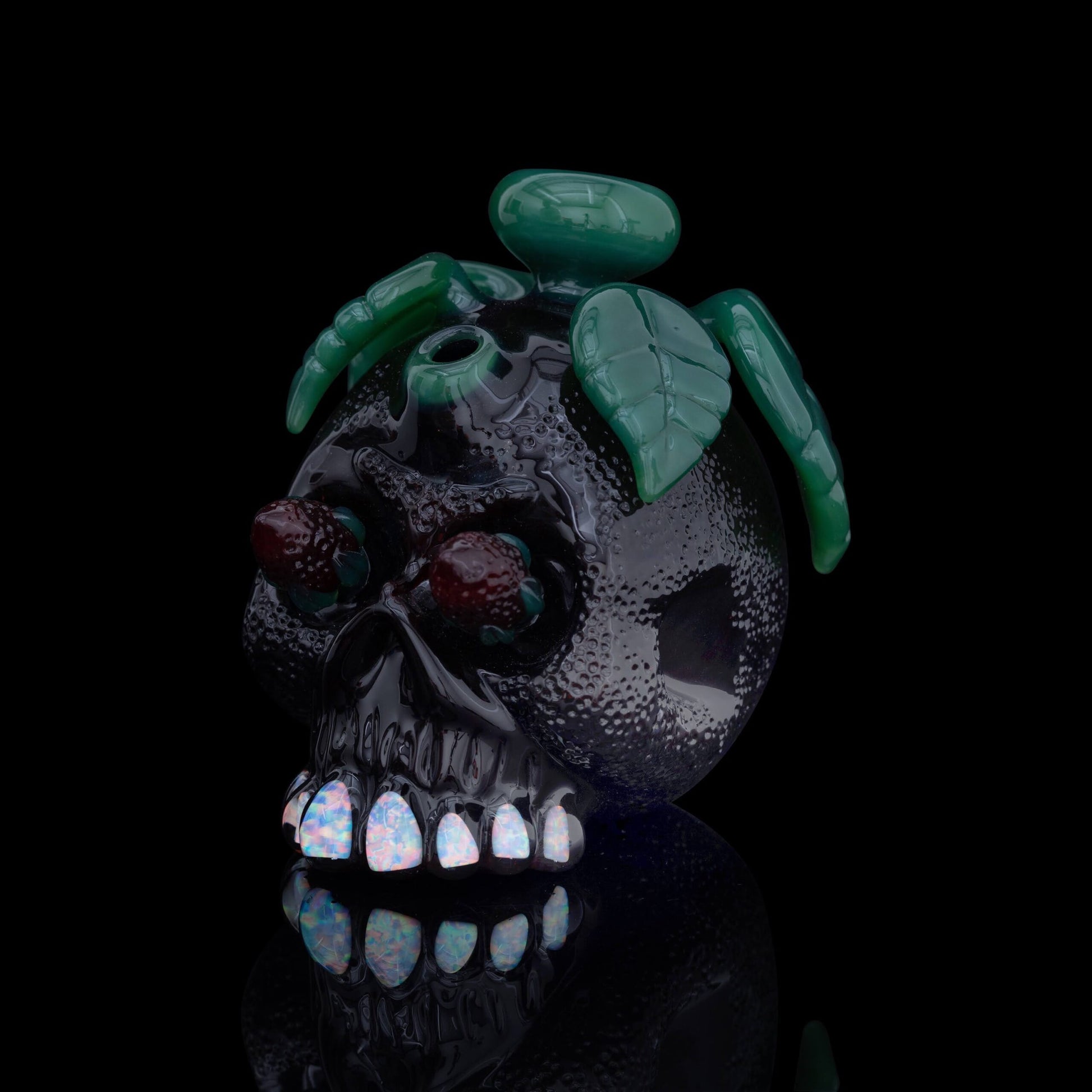 heady art piece - Strawberry Skull Collab by Carsten Carlile x Joshua Opdenaker (2023)