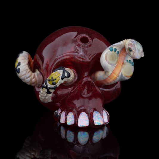 hand-blown art piece - Cobra w/ Crushed Opal Skull by Carsten Carlile x Sweers (2023)