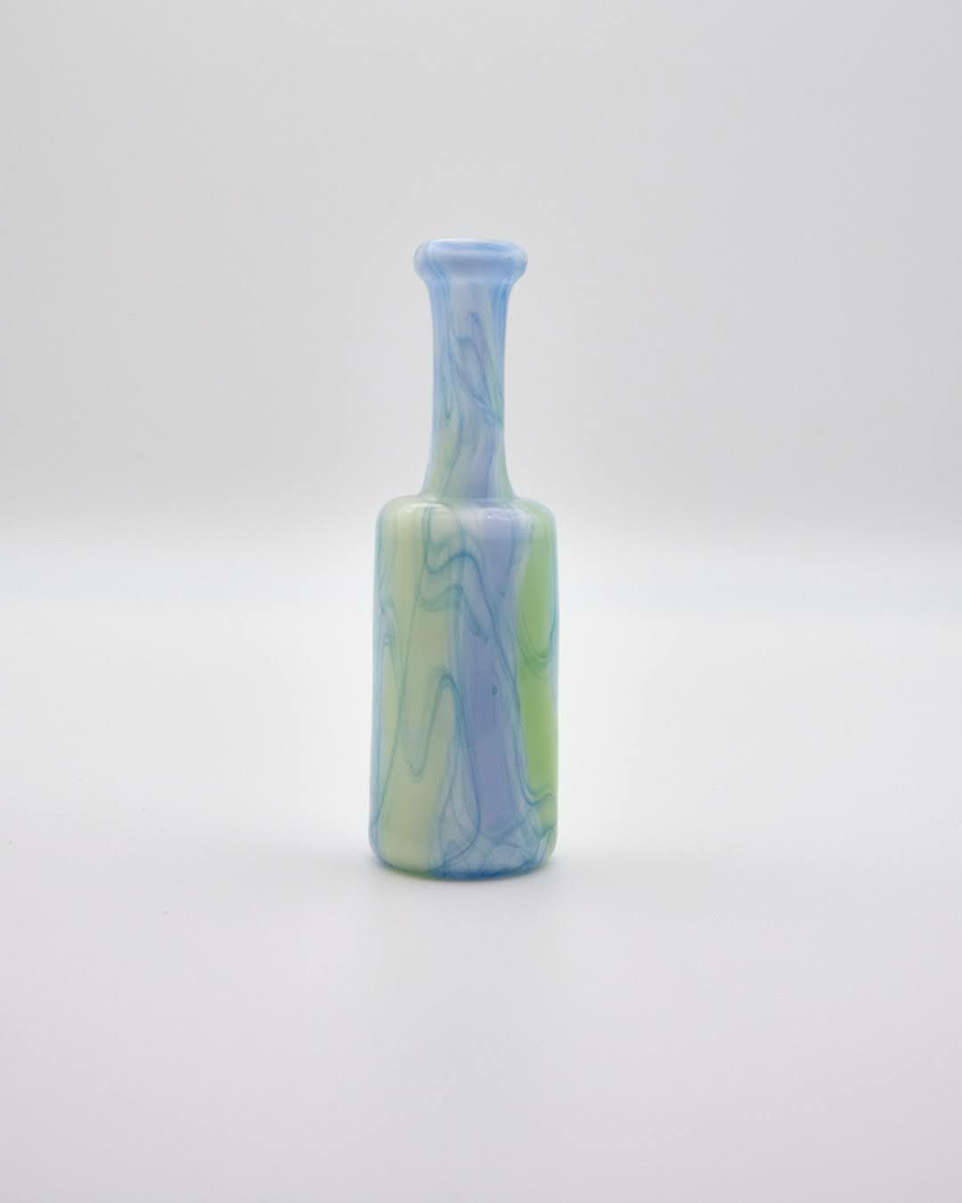 hand-blown art piece - Blue/Green One Hitter Bottle by Scomo